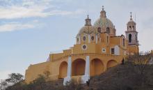 La Iglesia de Nuestra Señora de los Remedios on top of the Cholula pyramid. Photos by Julie Skurdenis